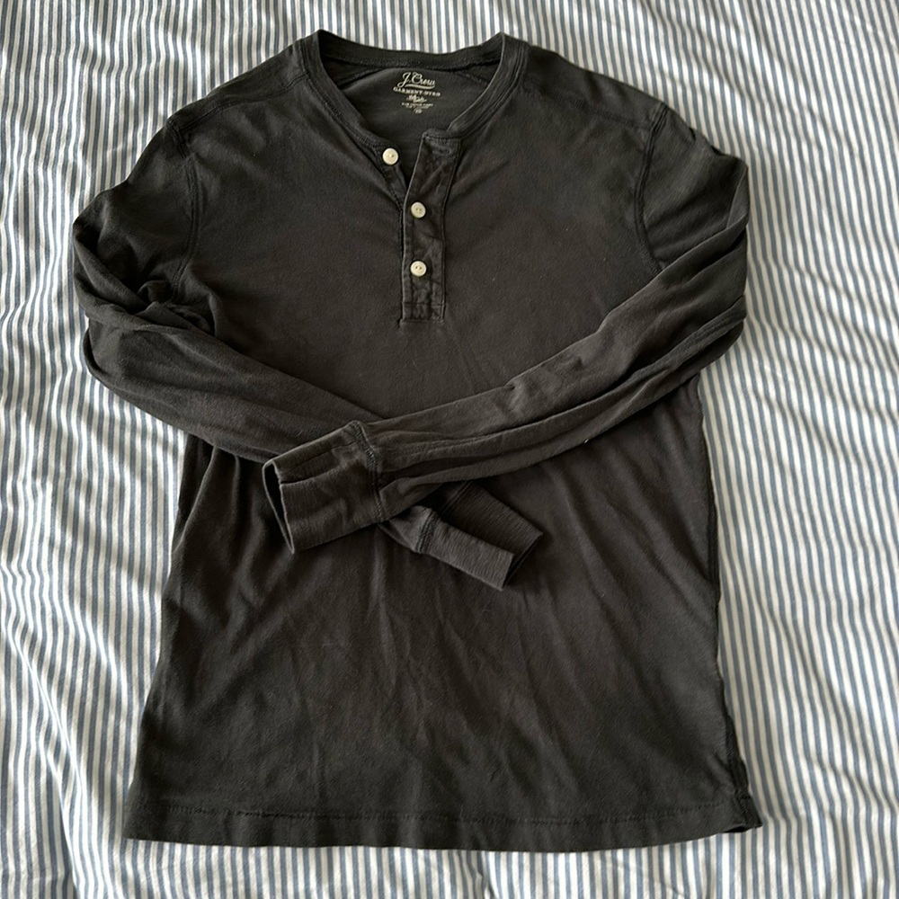 Black J Crew Slub Henley